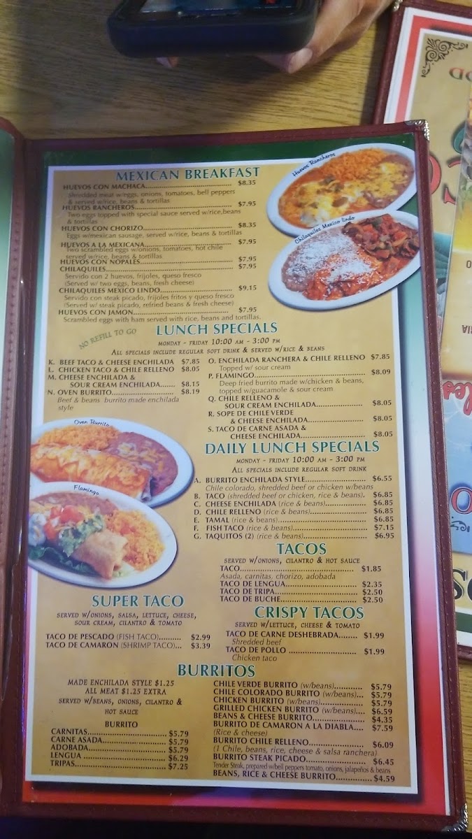 Mexico Lindo Restaurant Menu - Image 3